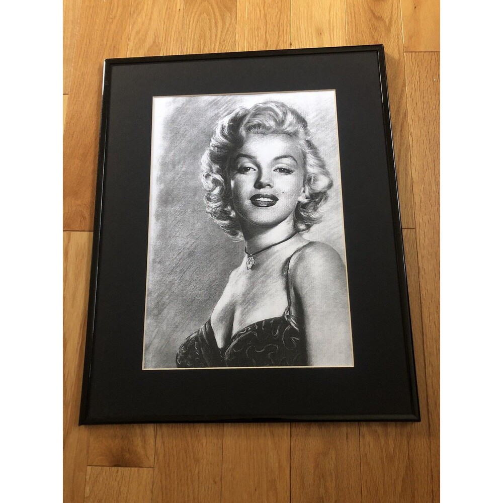 Vintage Marilyn Monroe Painting 20" x 16" in Frame No Glass Excellent Condition